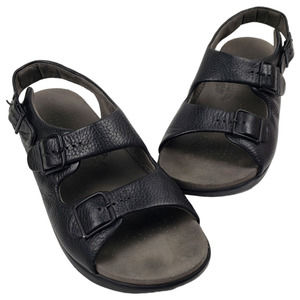 SAS Women's Black Soft Leather Cushioned Relaxed Walking Sandal Size 10.5